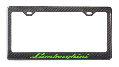 Lamborghini - Green Carbon Fiber License Plate Frame