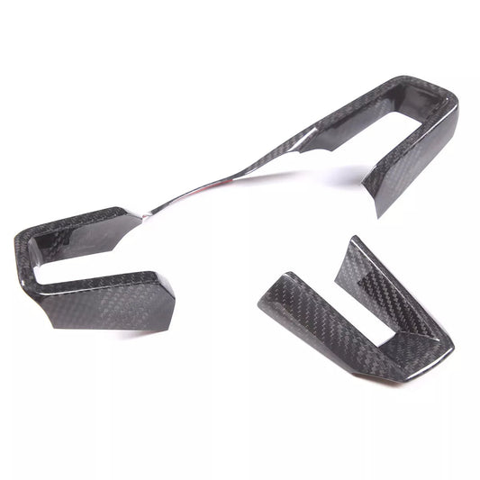 Dry Carbon Fiber Steering Wheel Cover Trim - Porsche Taycan 2019-2023