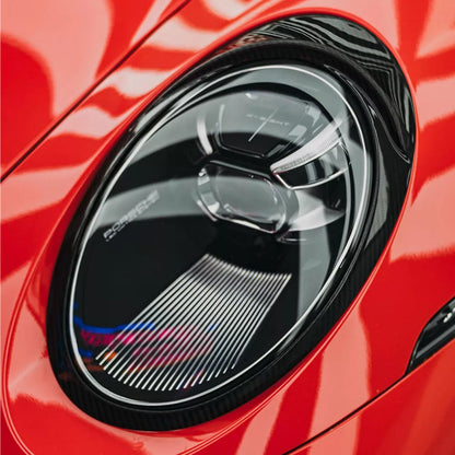 Carbon Fiber Headlight Surround Covers - Porsche 911 992 2019-2022