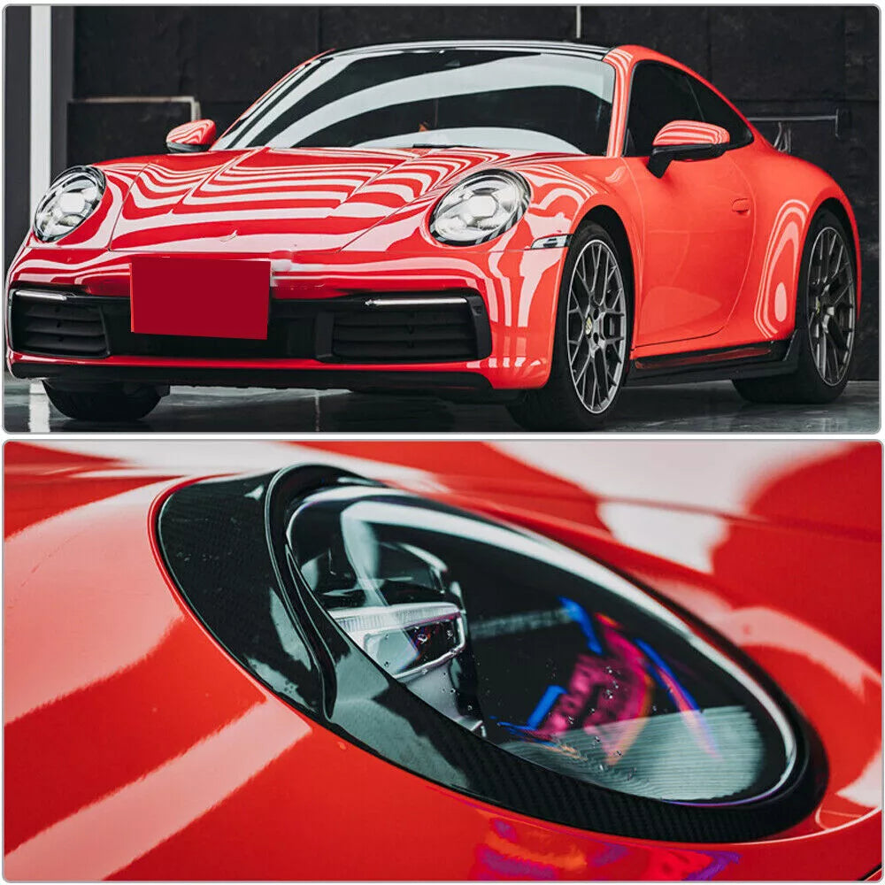 Carbon Fiber Headlight Surround Covers - Porsche 911 992 2019-2022
