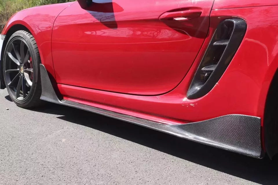 Winglet Carbon Fiber Side Skirts - Porsche 718 Cayman / Boxster 2016-2023