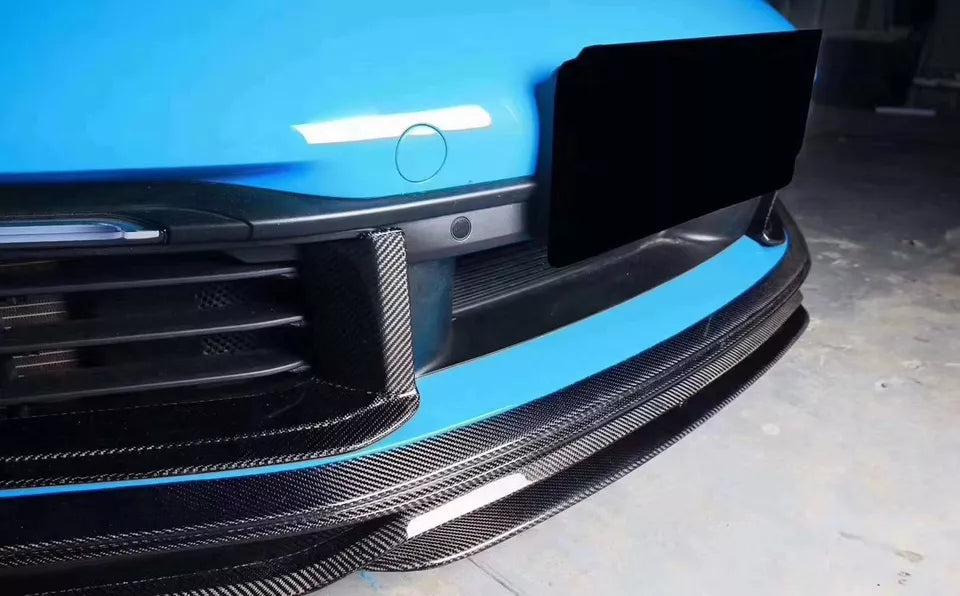 T Style Carbon Fiber Front Lip Splitter - Porsche 911 992 Carrera 2019+
