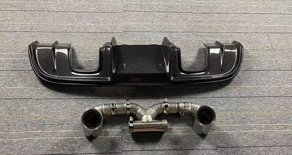 GT4 Style Conversion Carbon Fiber Rear Diffuser - Porsche 718 Boxster / Cayman 2017-2021