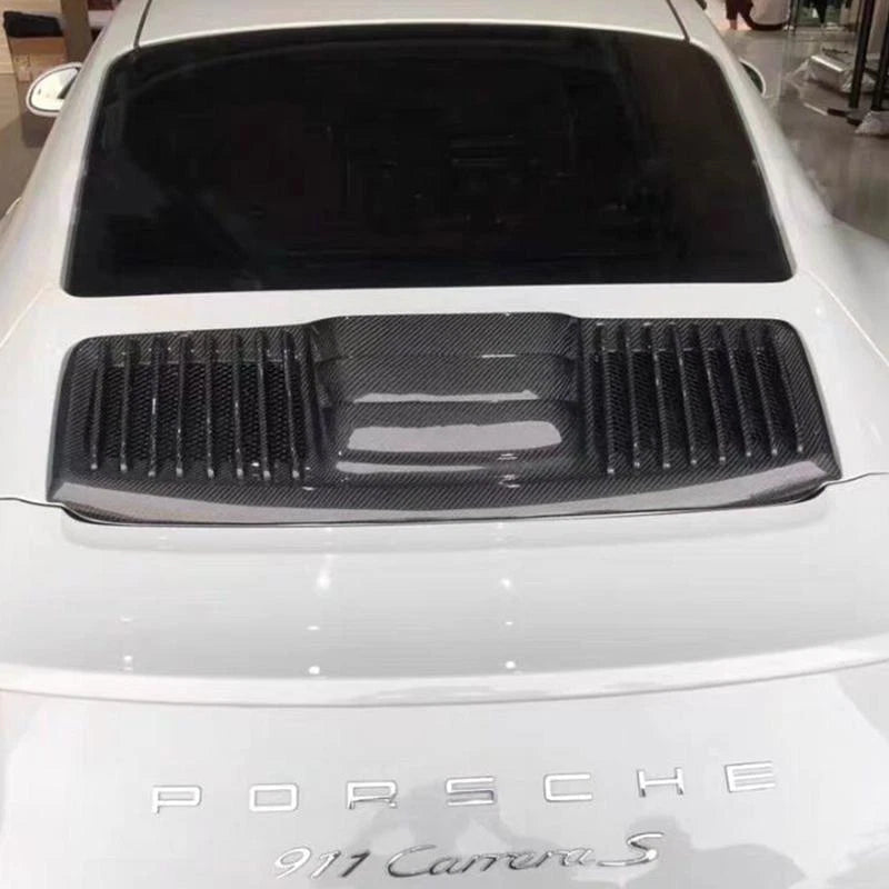 Carbon Fiber T Style Engine Cover Trunk Vent - 2013-2015 Porsche 911 991.1 Carrera