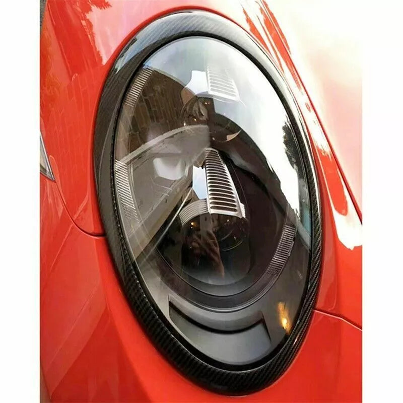 Carbon Fiber Front Headlight Cover Trim - Porsche 911 991 Carrera 2011-2018