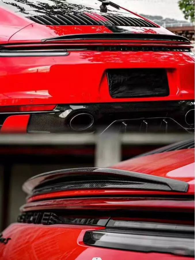 Carbon Fiber Rear Trunk Spoiler Extension - Porsche 911 992 Carrera S 4 4S 2019-2024