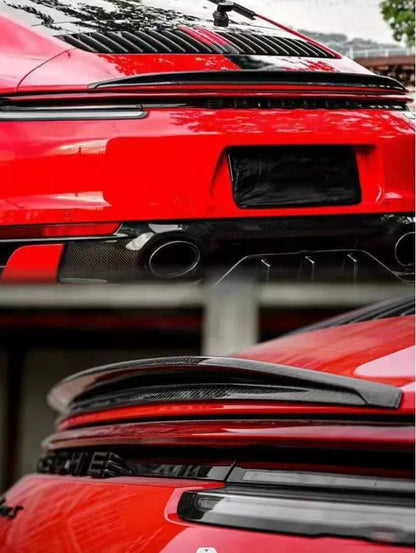 Carbon Fiber Rear Trunk Spoiler Extension - Porsche 911 992 Carrera S 4 4S 2019-2024