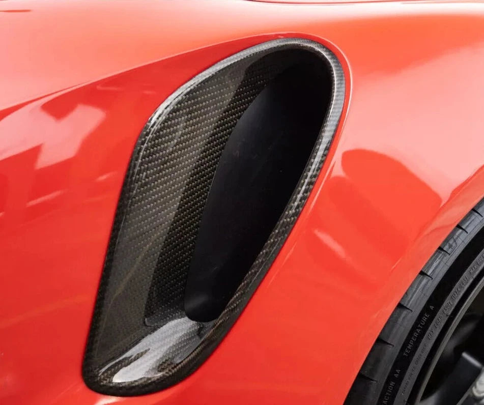 Dry Carbon Fiber Side Fender Air Vent Covers - Porsche 911 991 Turbo S 2014-2018