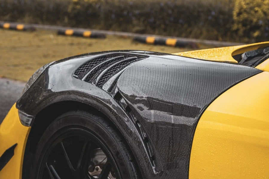RS V2 Style Carbon Fiber Front Fender Set - Porsche 718 Cayman Boxster 2017-2024